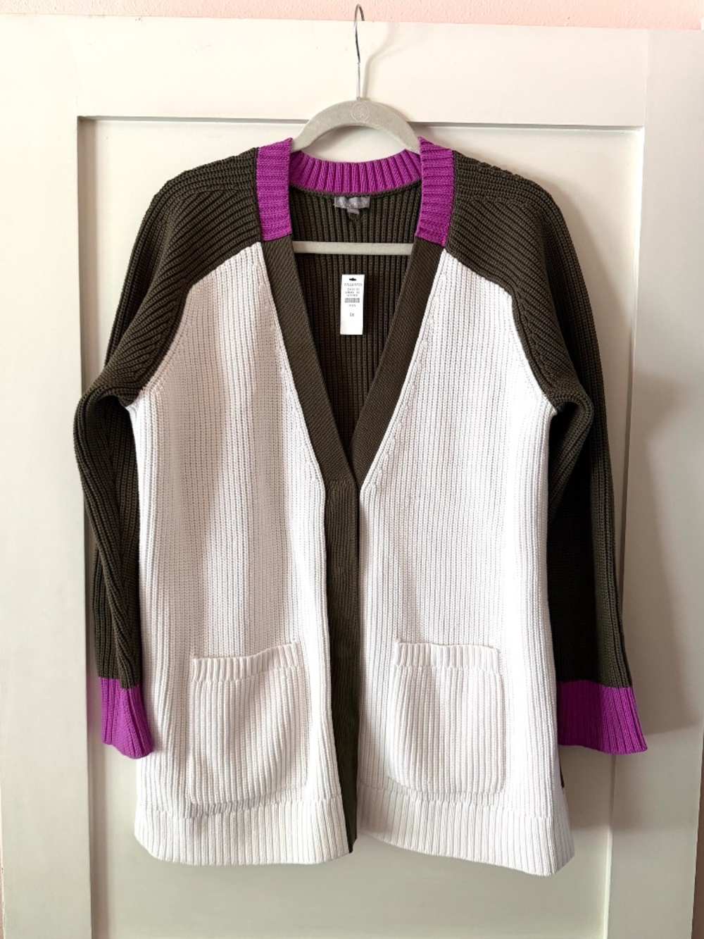 Talbots Colorblock Cardiagan NWT - Picture 2 of 8